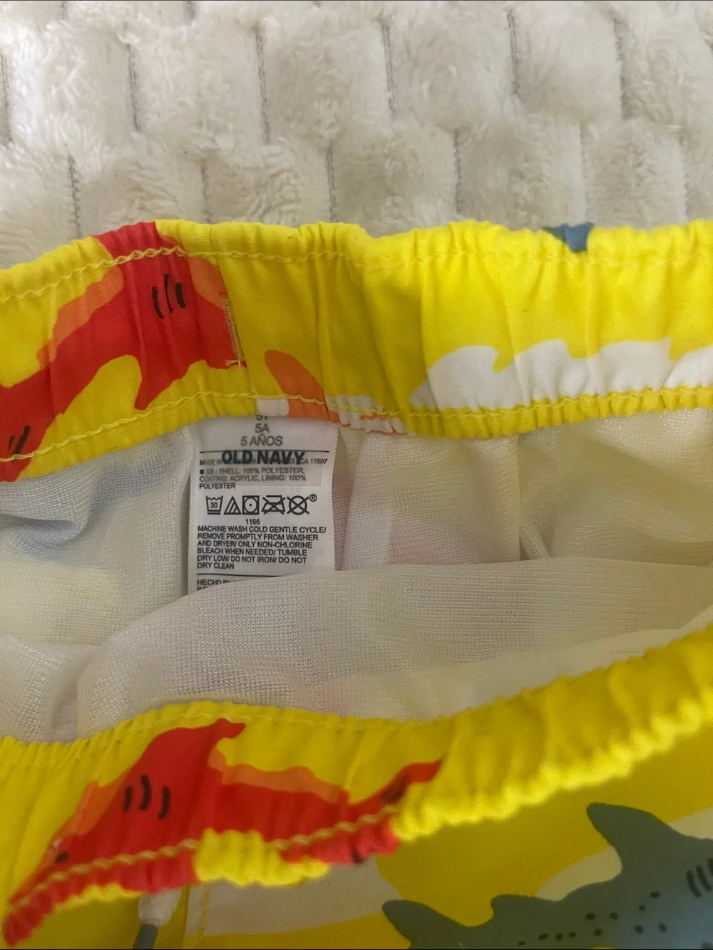 Old Navy Yellow Shark Print Swim Shorts
